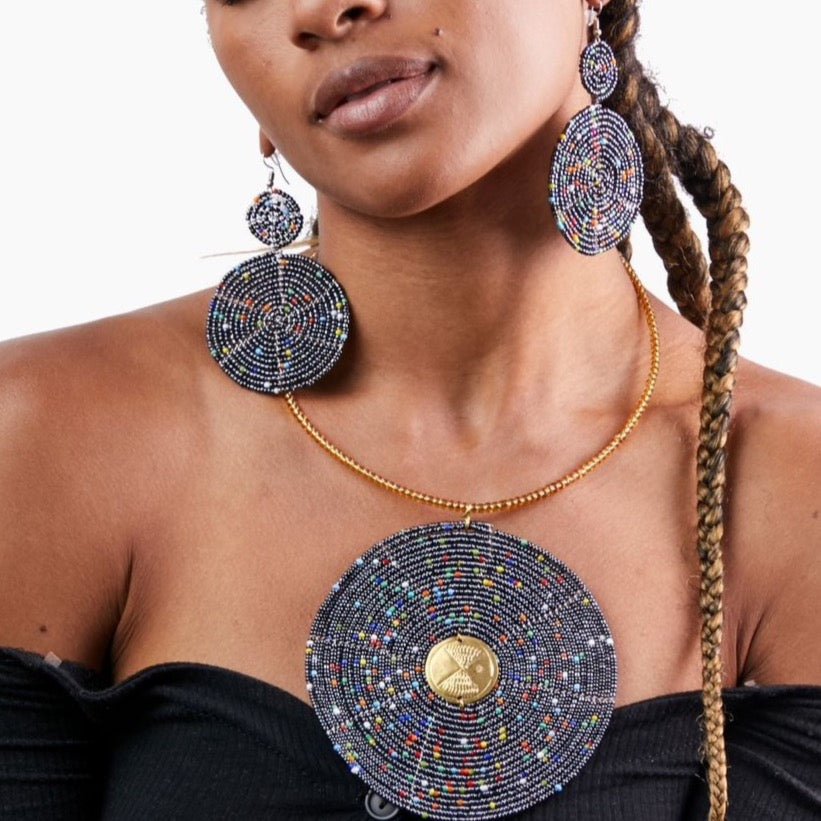 "Imari" Maasai Necklace Set - Amethyst
