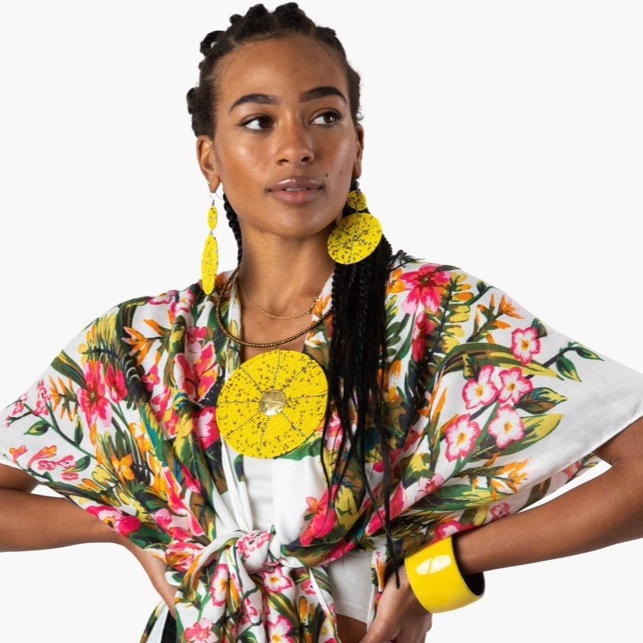 "Imari" Maasai Necklace Set-Yellow